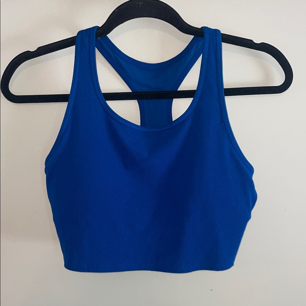 DSG Royal Blue Ribbed Racerback Crop Top